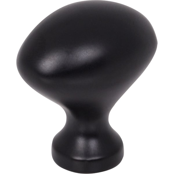 Elements 1-1/8" Overall Length Matte Black Oval Merryville Cabinet Knob 897MB - main